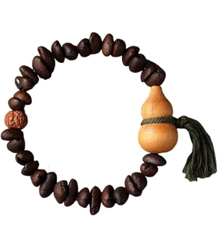 Amazon.com: Day Day Up Real Coffee Bean Beaded Bracelet Adjustable